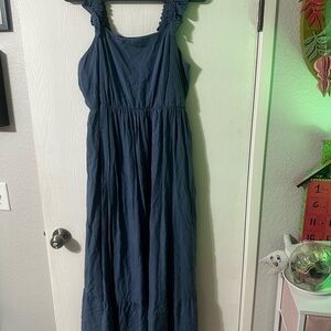 torrid Navy Blue Maxi Dress with Ruffled Straps